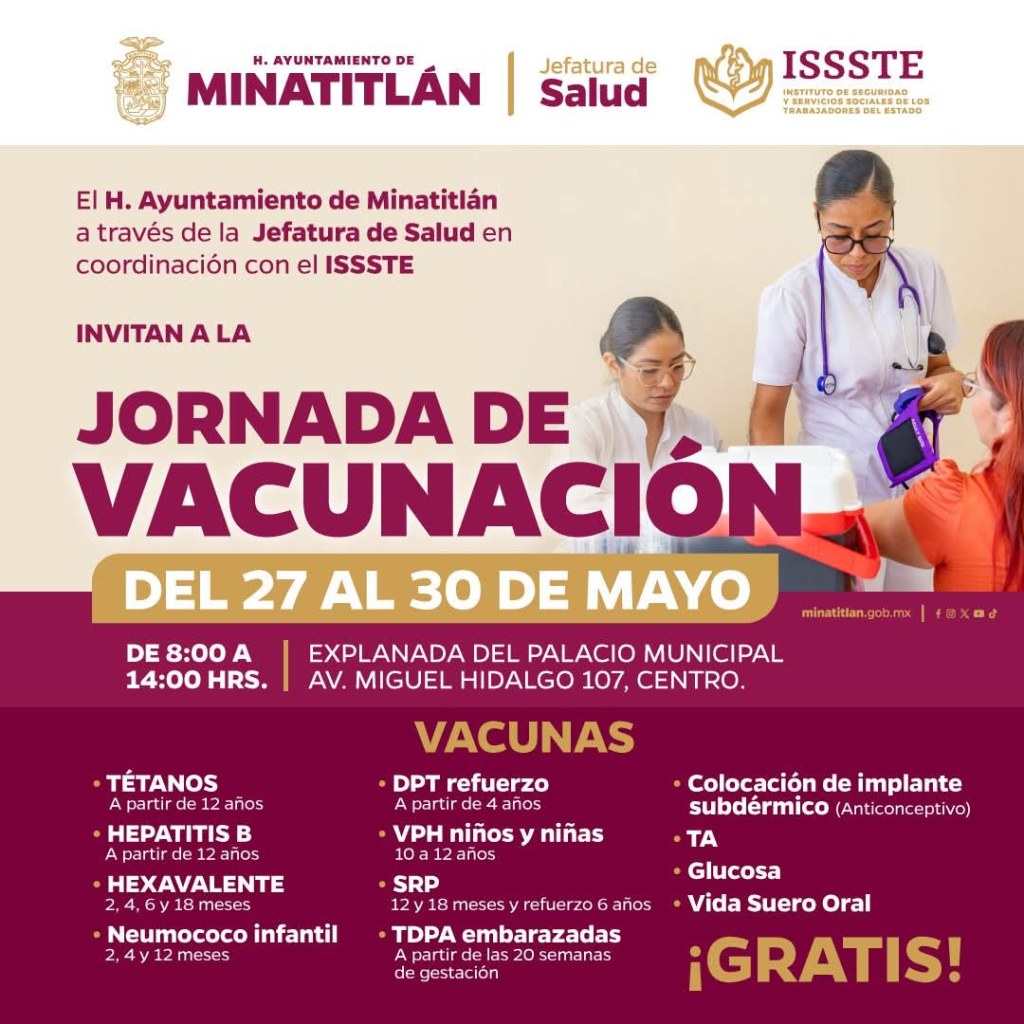 Jornada de Vacunación Gratuita en&nbsp;Minatitlán